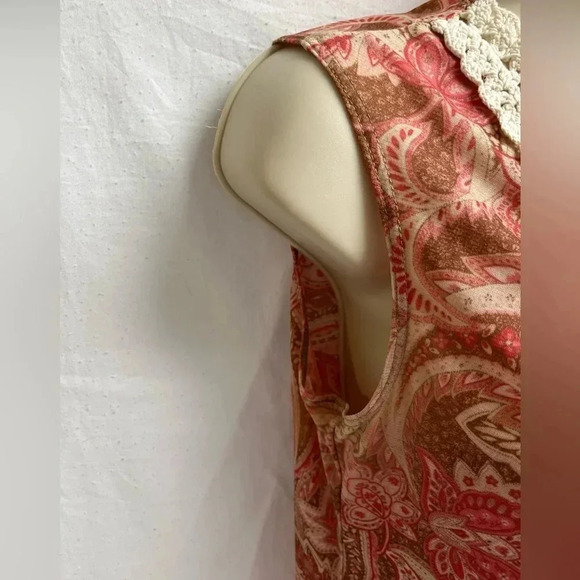 🌸 Cha Cha Vente Boho Sleeveless Paisley Top – Size M 🌸 - Picture 4 of 7